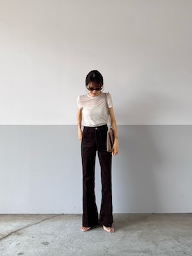 「アイテム（エコバッグ/サブバッグ）」を使った、mayumi+さん（レディース・158cm）の夏コーディネート