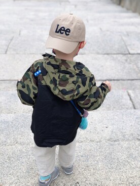 「A BATHING APE（アベイシングエイプ）のアイテム（モッズコート）」を使った、Rychonさん（キッズ・110cm）の秋コーディネート