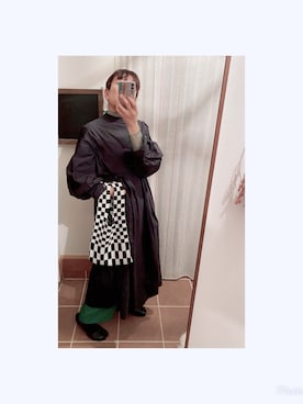 「WC（ダブル シー）のアイテム（トートバッグ）」を使った、HYOさん（レディース・166cm）の冬コーディネート