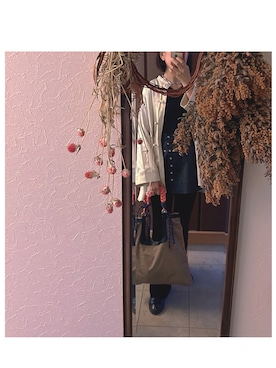 「アイテム（ベルト）」を使った、HYOさん（レディース・166cm）の秋コーディネート