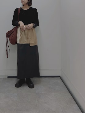 「TOGA(トーガ)のアイテム」を使った、HYOさん(レディース・166cm)の冬コーディネート