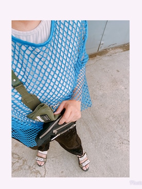 「アイテム（タンクトップ、グレー系）」を使った、HYOさん（レディース・166cm）の夏コーディネート