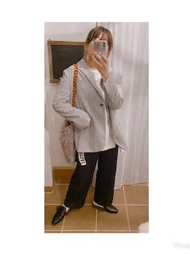 「Re:make（リメイク）のアイテム（スリッポン）」を使った、HYOさん（レディース・166cm）の冬コーディネート