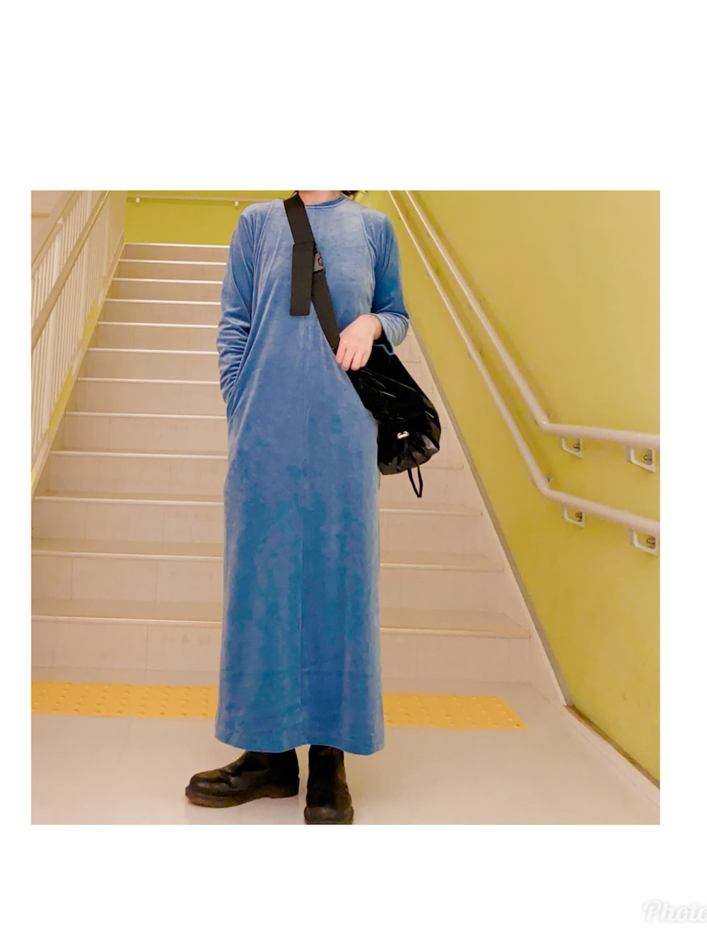 yuw ベロア２Ｐ／ワンピース　ブルー セール】ベロア2P／ワンピース 168380（ワンピース）｜yuw