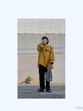 「WC（ダブル シー）のアイテム（トートバッグ）」を使った、HYOさん（レディース・166cm）の秋コーディネート