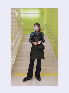 「キャミワンピ」｜「アイテム（スリッポン）」を使った、HYOさん（レディース・166cm）の秋コーディネート