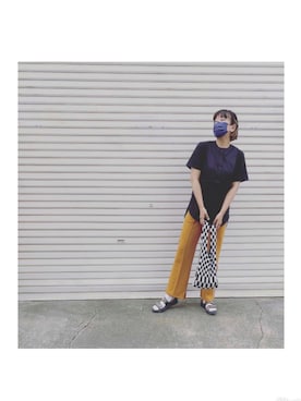 「WC（ダブル シー）のアイテム（トートバッグ）」を使った、HYOさん（レディース・166cm）の秋コーディネート