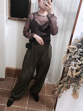 「Handmade（ハンドメイド）のアイテム（アクセサリー）」を使った、HYOさん（レディース・166cm）の秋コーディネート