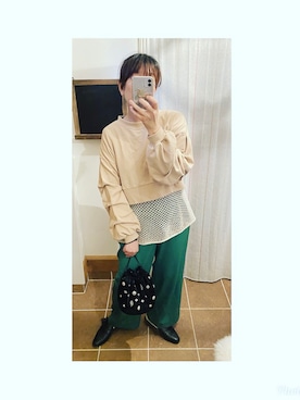 「Re:make（リメイク）のアイテム（スリッポン）」を使った、HYOさん（レディース・166cm）の春コーディネート
