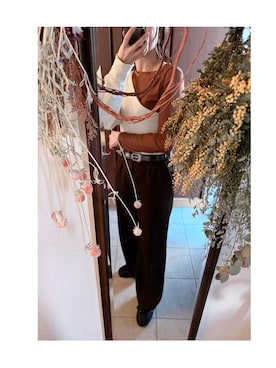 「Omekashi（オメカシ）のアイテム」を使った、HYOさん（レディース・166cm）の春コーディネート