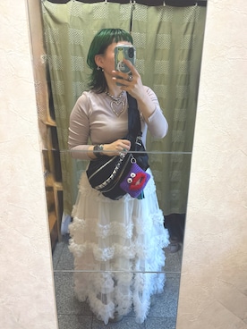 「アイテム（ボディバッグ/ウエストポーチ）」を使った、トヨヤマさん（レディース・153cm）の夏コーディネート