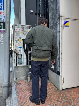 「アイテム（ジャケット/アウター、シルバー系）」を使った、RIKUさん（メンズ・177cm）の冬コーディネート