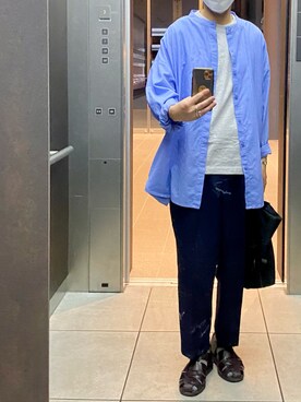 「SEEALL（シーオール）のアイテム（シャツ/ブラウス）」を使った、isohさん（メンズ・174cm）の春コーディネート