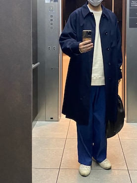 「BATONER（バトナー）のアイテム（スウェット）」を使った、isohさん（メンズ・174cm）の秋コーディネート