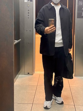 「BLUE（ブルー）のアイテム」を使った、isohさん（メンズ・174cm）の冬コーディネート