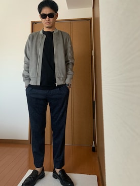 「URBAN RESEARCH（アーバンリサーチ）のアイテム（ミリタリージャケット）」を使った、Yasuさん（メンズ・174cm）の秋コーディネート