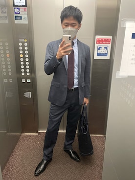 「アイテム（スーツセット）」を使った、Yasuさん（メンズ・174cm）の秋コーディネート
