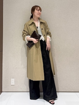 「plage（プラージュ）のR’IAM ボリュームトレンチコート（トレンチコート、ベージュ系）」を使った、杏さん（レディース）の春コーディネート