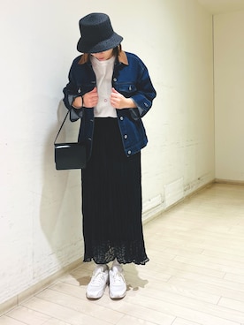 「ehka sopo（エヘカソポ）のアイテム（デニムジャケット）」を使った、kanaさん（レディース・166cm）の春コーディネート