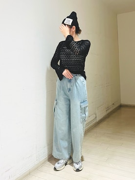 「ehka sopo（エヘカソポ）のアイテム（ニットキャップ/ビーニー）」を使った、kanaさん（レディース・166cm）の秋コーディネート