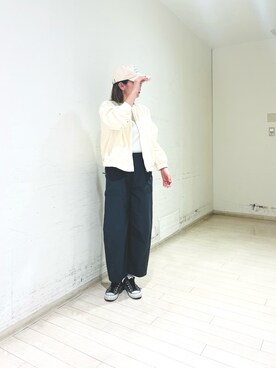 「Samansa Mos2 blue（サマンサモスモスブルー）のアイテム（キャップ）」を使った、kanaさん（レディース・166cm）の春コーディネート