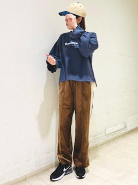 「袖ボリューム」｜「アイテム（帽子）」を使った、kanaさん（レディース・166cm）の秋コーディネート