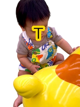 「アイテム（オールインワン・サロペット）」を使った、あちゃも＊ちー＊ぺぇさん（キッズ・135cm）の秋コーディネート