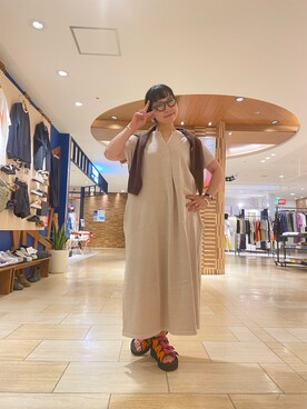 「MANASTASH（マナスタッシュ）のアイテム（ワンピース/ドレス）」を使った、小林さん（レディース・155cm）の夏コーディネート