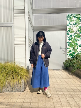 「MANASTASH（マナスタッシュ）のアイテム（ジャケット/アウター）」を使った、小林さん（レディース・155cm）の春コーディネート