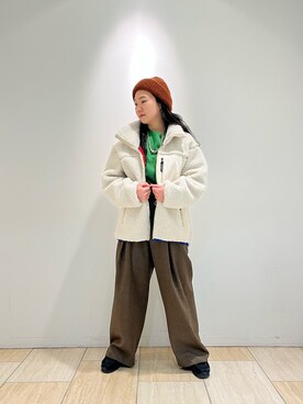 「MANASTASH（マナスタッシュ）のアイテム（ジャケット/アウター）」を使った、小林さん（レディース・155cm）の冬コーディネート