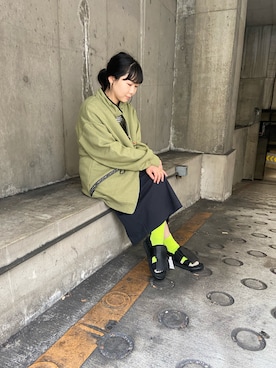 「MANASTASH（マナスタッシュ）のアイテム（ジャケット/アウター）」を使った、小林さん（レディース・155cm）の春コーディネート