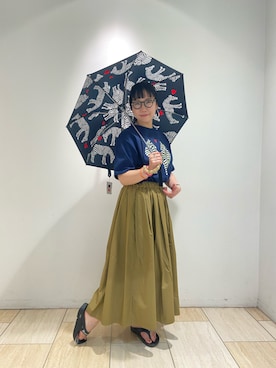 「MANASTASH（マナスタッシュ）のアイテム（シューズ）」を使った、小林さん（レディース・155cm）の夏コーディネート