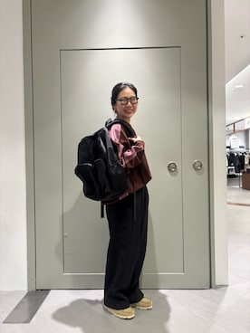 「アイテム（モカシン/デッキシューズ）」を使った、小林さん（レディース・155cm）の秋コーディネート