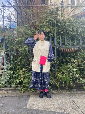 「MASTER&Co（マスターアンドコー）のアイテム（バッグ）」を使った、小林さん（レディース・155cm）の冬コーディネート