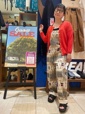 「MANASTASH（マナスタッシュ）のアイテム（オールインワン・サロペット）」を使った、小林さん（レディース・155cm）の夏コーディネート