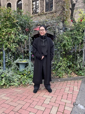 「MANASTASH（マナスタッシュ）のアイテム（スラックス）」を使った、小林さん（レディース・155cm）の冬コーディネート