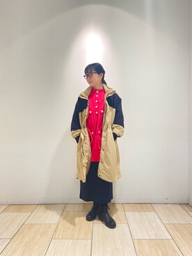 「春コート」｜「アイテム（ナイロンジャケット）」を使った、小林さん（レディース・155cm）の冬コーディネート