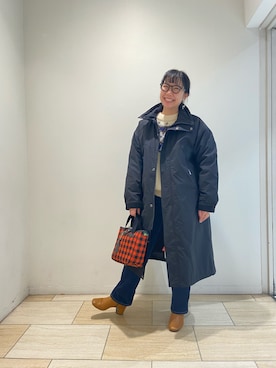 「MANASTASH（マナスタッシュ）のアイテム（モッズコート）」を使った、小林さん（レディース・155cm）の秋コーディネート