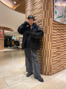 「MANASTASH（マナスタッシュ）のアイテム（ブルゾン）」を使った、小林さん（レディース・155cm）の冬コーディネート