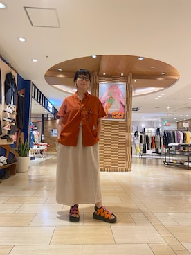 「MANASTASH（マナスタッシュ）のアイテム（ワンピース/ドレス）」を使った、小林さん（レディース・155cm）の夏コーディネート