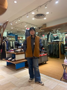 「MANASTASH（マナスタッシュ）のアイテム（ジャケット/アウター）」を使った、小林さん（レディース・155cm）の冬コーディネート
