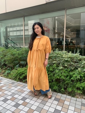「MANASTASH（マナスタッシュ）のアイテム（ワンピース/ドレス）」を使った、小林さん（レディース・155cm）の夏コーディネート