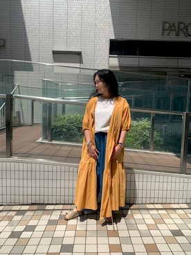 「MANASTASH（マナスタッシュ）のアイテム（ワンピース/ドレス）」を使った、小林さん（レディース・155cm）の夏コーディネート