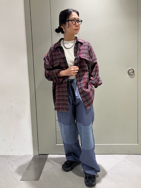 「BEAVER（ビーバー）のアイテム（トップス）」を使った、小林さん（レディース・155cm）の秋コーディネート