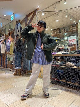 「MANASTASH（マナスタッシュ）のアイテム（ブルゾン）」を使った、小林さん（レディース・155cm）の冬コーディネート