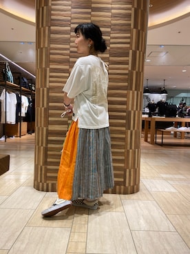 「シロティシャツ」｜小林さん（レディース・155cm）の夏コーディネート