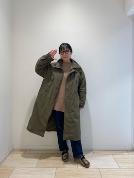 「MANASTASH（マナスタッシュ）のアイテム（モッズコート）」を使った、小林さん（レディース・155cm）の秋コーディネート