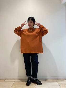 「グラミチ別注」｜「アイテム（スウェット）」を使った、小林さん（レディース・155cm）の秋コーディネート