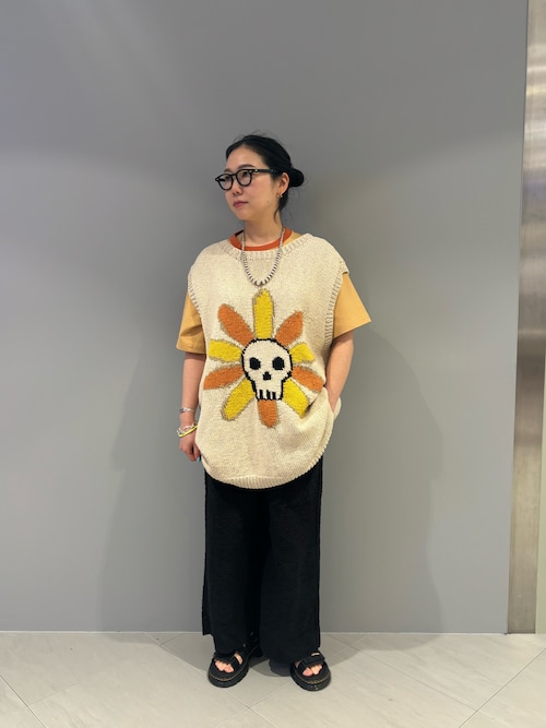 セール】B omnivore/ビーオムニボー コットンレースワイドパンツ