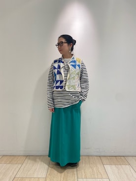 「MANASTASH（マナスタッシュ）のアイテム（スカート）」を使った、小林さん（レディース・155cm）の春コーディネート